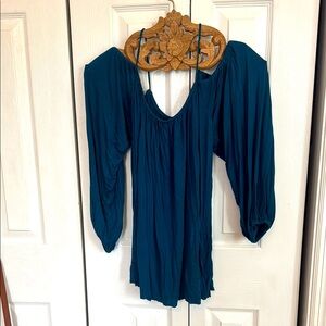 Teal Off-Shoulder Anthropologie Women's Top